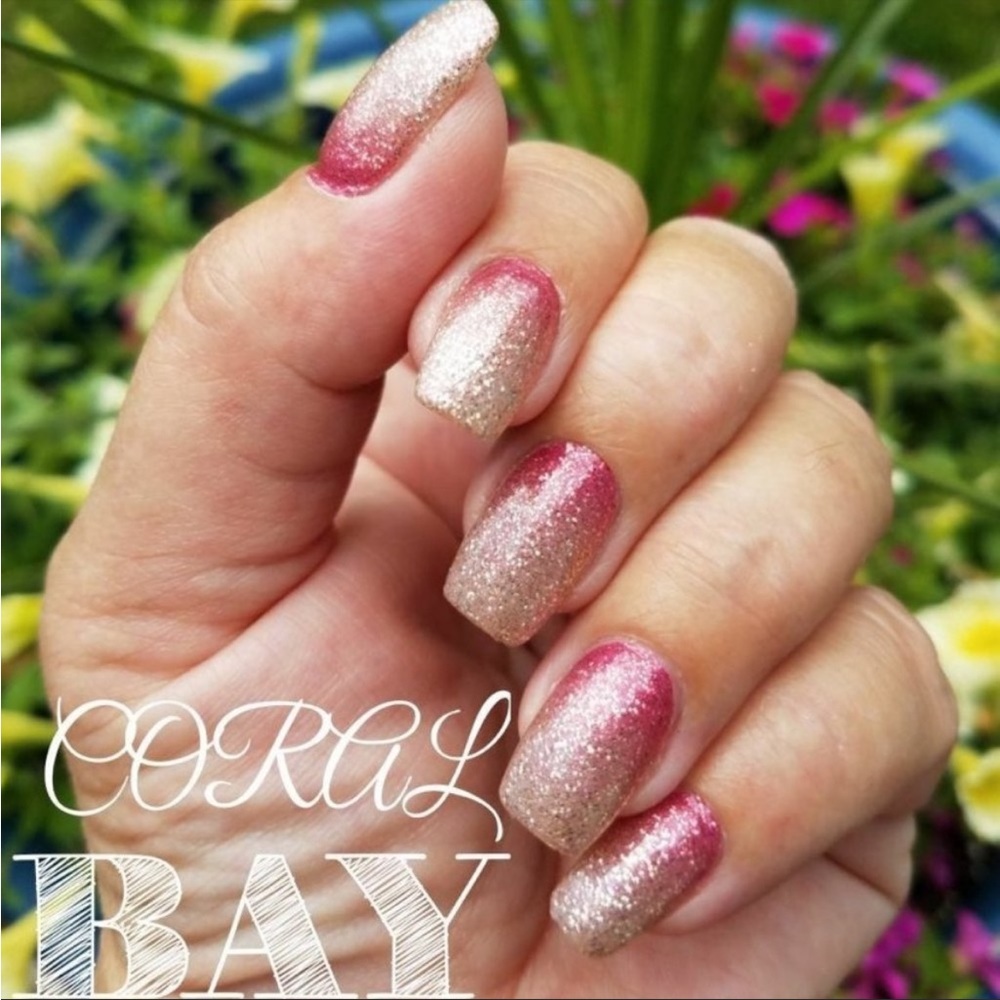 *Retired* Color Street: Coral Bay | Gold Pink Sparkles Glitter Summer Ombre - Picture 6 of 16